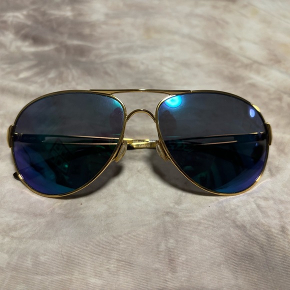 Authentic Oakley blue green mirror gold frame aviators - Picture 2 of 10